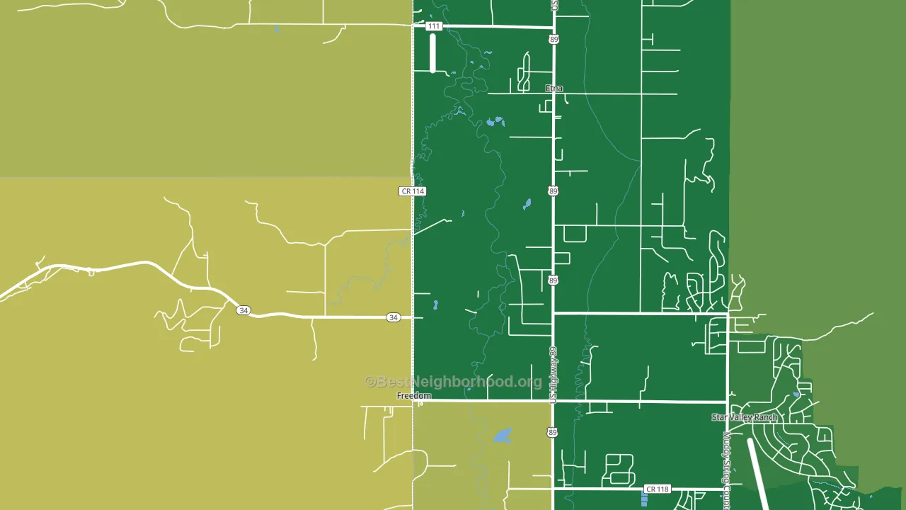Freedom, WY block-group voter-turnout map
