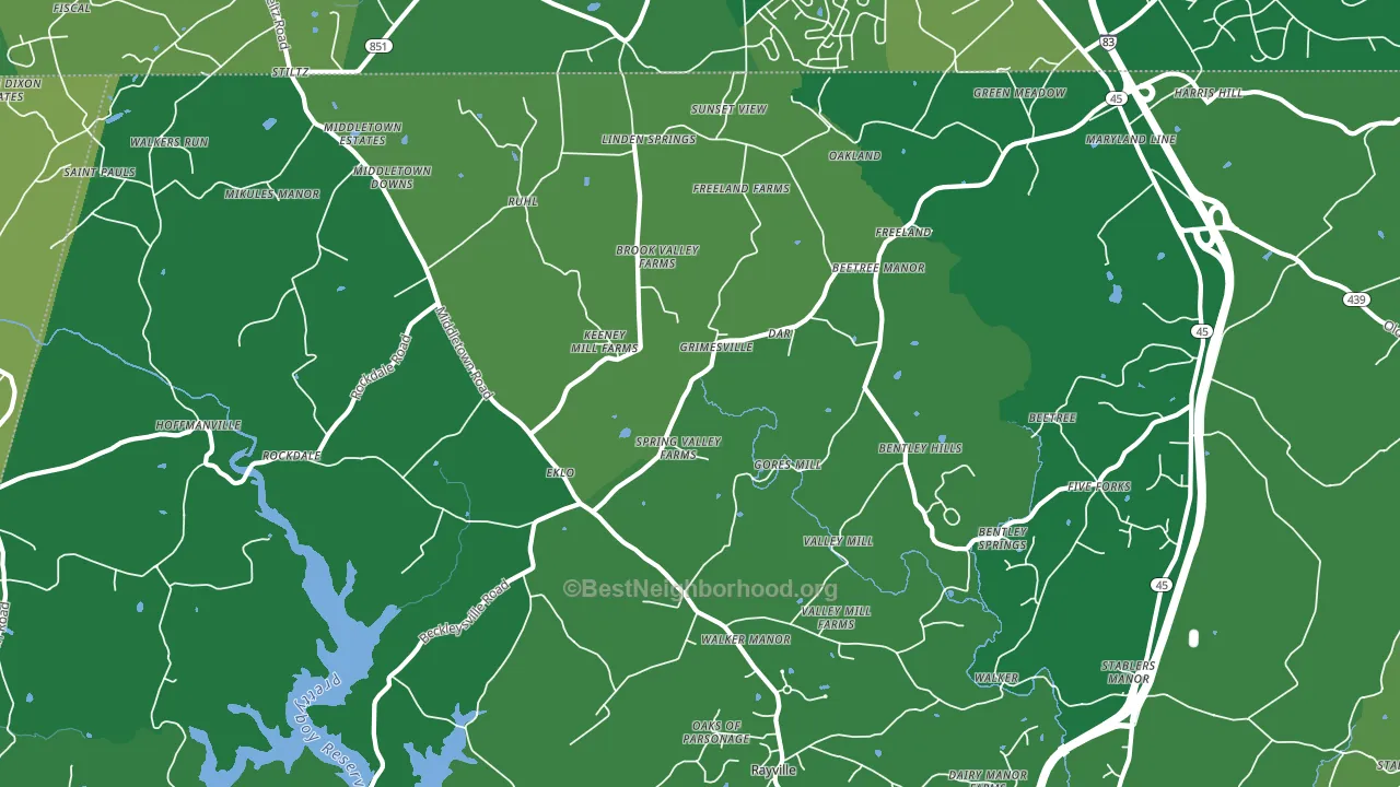 Freeland, MD block-group voter-turnout map