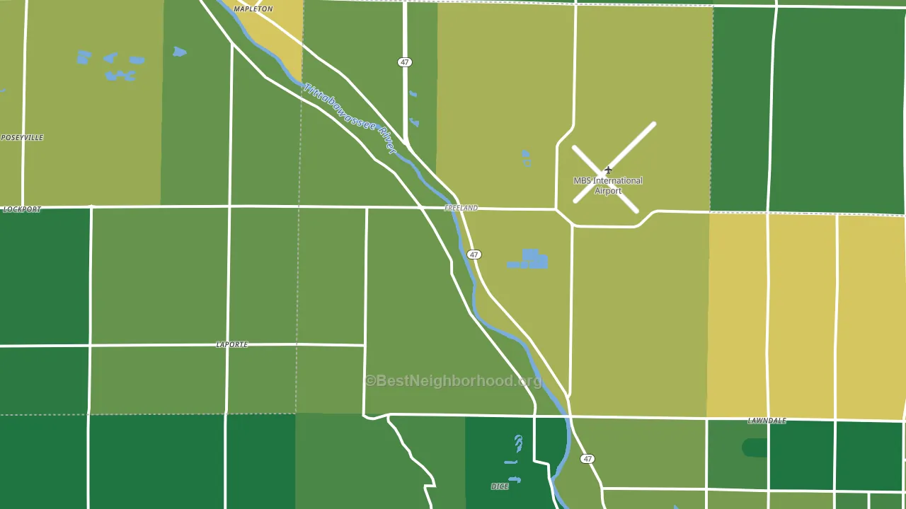 Freeland, MI block-group voter-turnout map
