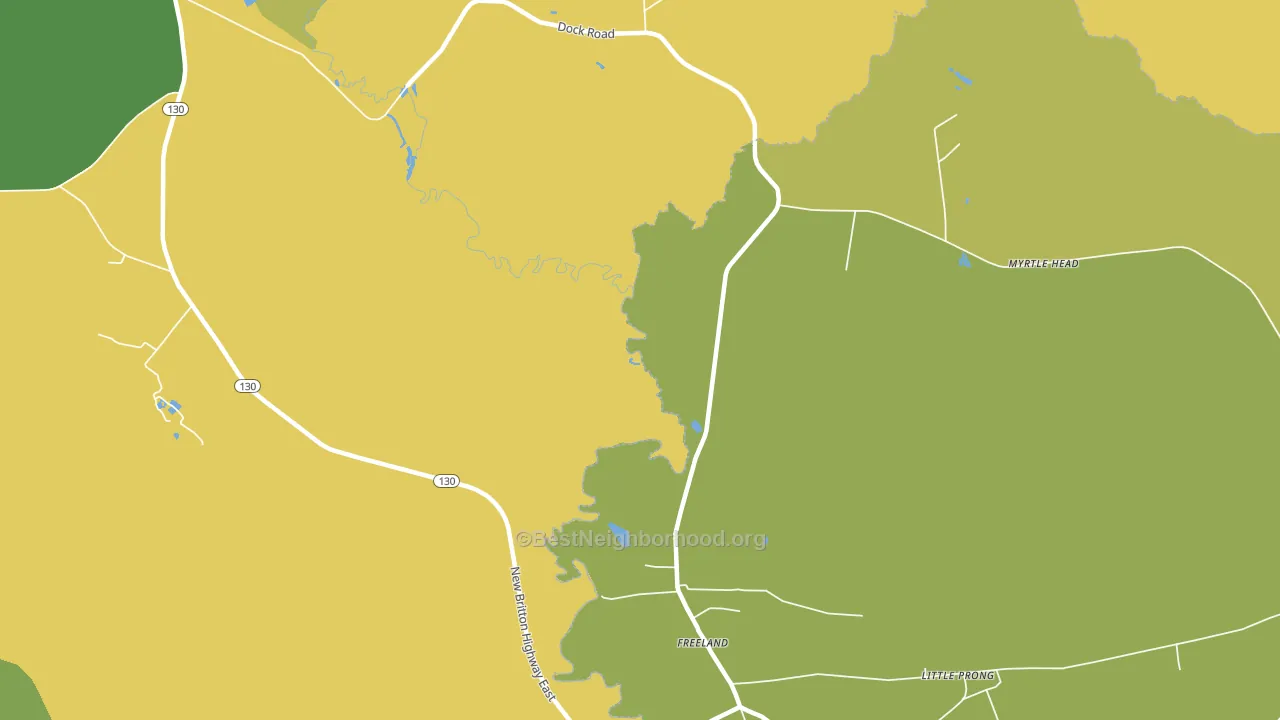 Freeland, NC block-group voter-turnout map