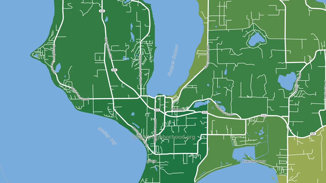 Freeland, WA block-group voter-turnout map