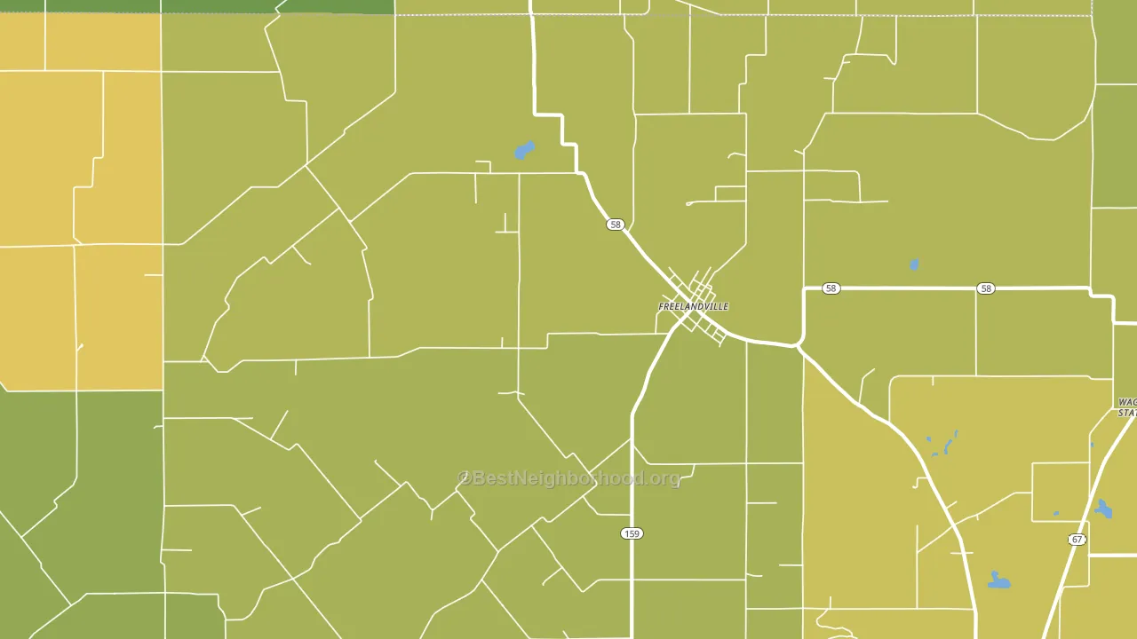 Freelandville, IN block-group voter-turnout map