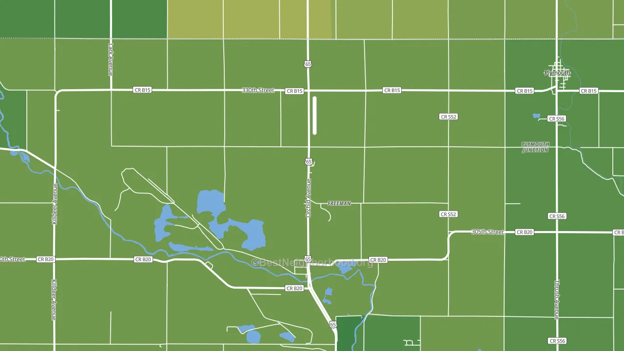 Freeman, IA block-group voter-turnout map