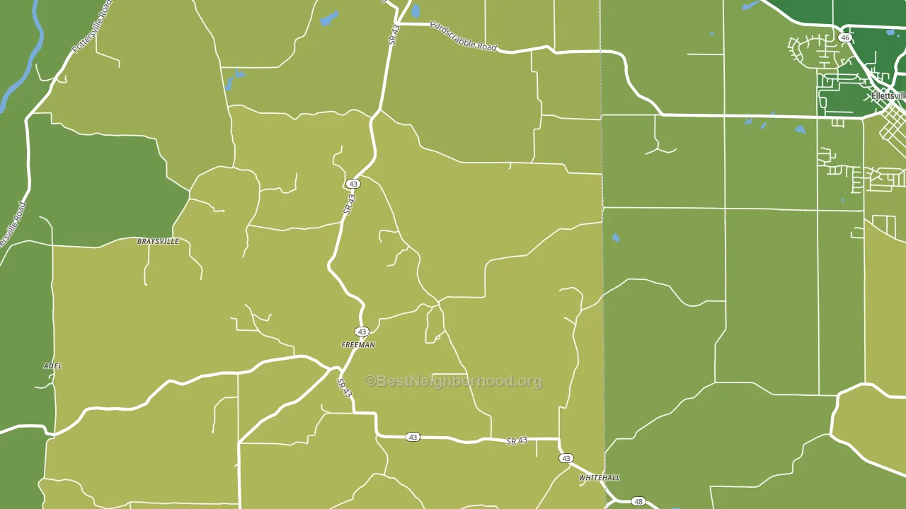 Freeman, IN block-group voter-turnout map