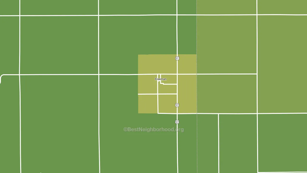 Freeman, SD block-group voter-turnout map