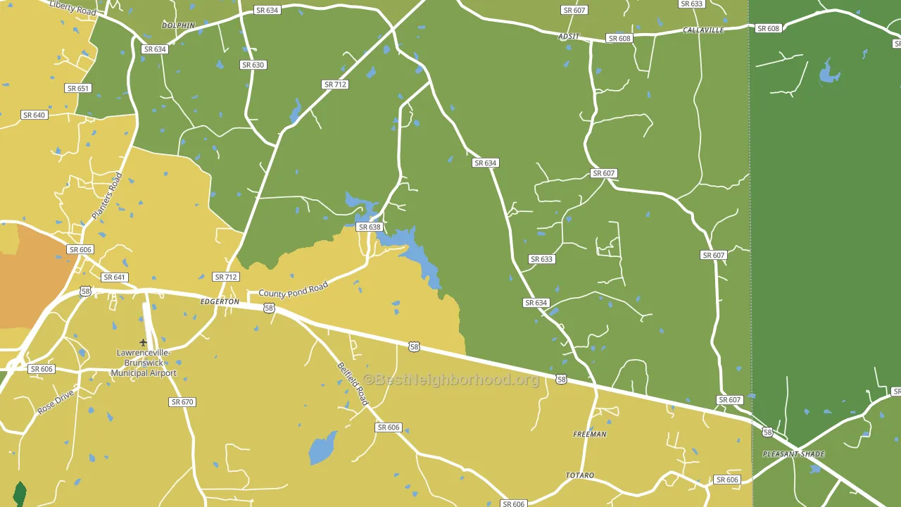 Freeman, VA block-group voter-turnout map