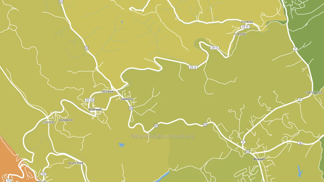 Freeman, WV block-group voter-turnout map