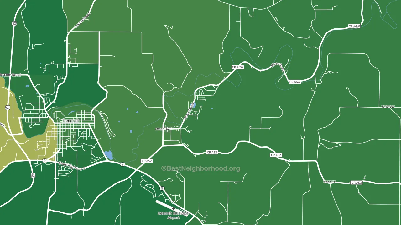 Freeport, IA block-group voter-turnout map