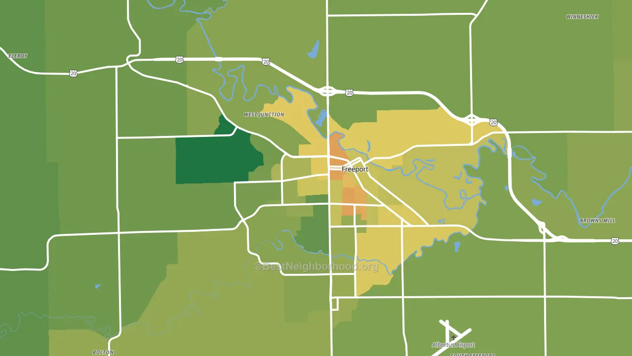 Freeport, IL block-group voter-turnout map