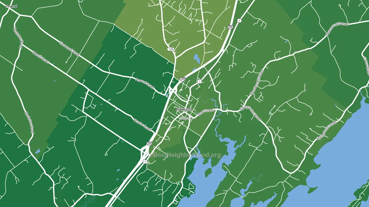 Freeport, ME block-group voter-turnout map