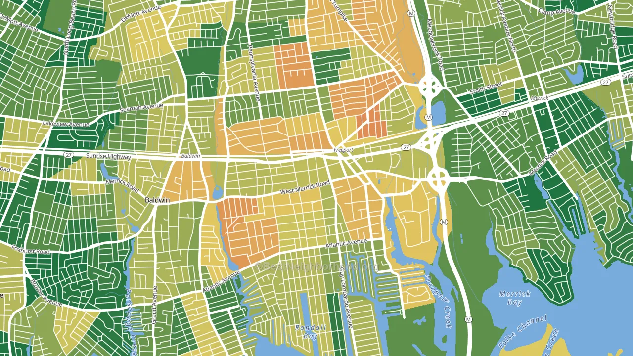 Freeport, NY block-group voter-turnout map