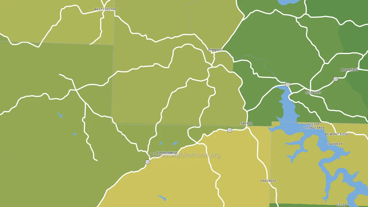 Freeport, OH block-group voter-turnout map