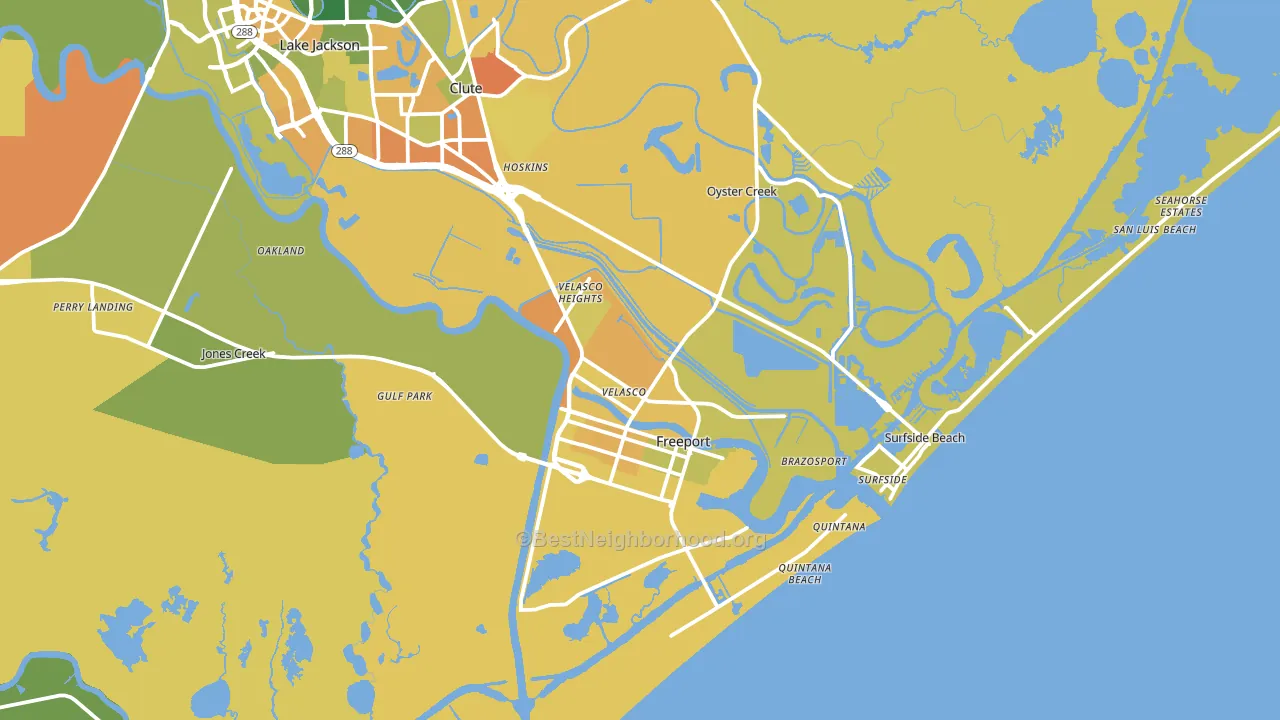 Freeport, TX block-group voter-turnout map