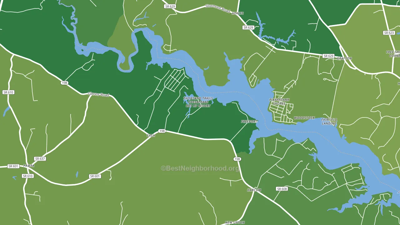 Freeport, VA block-group voter-turnout map