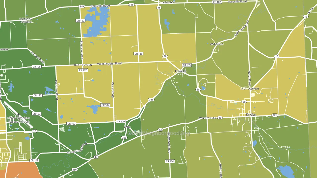 Freeville, NY block-group voter-turnout map