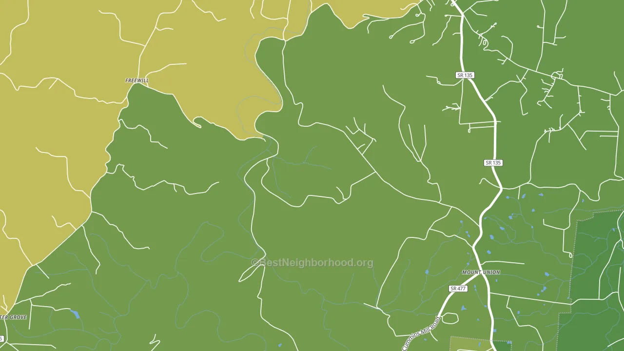 Freewill, TN block-group voter-turnout map