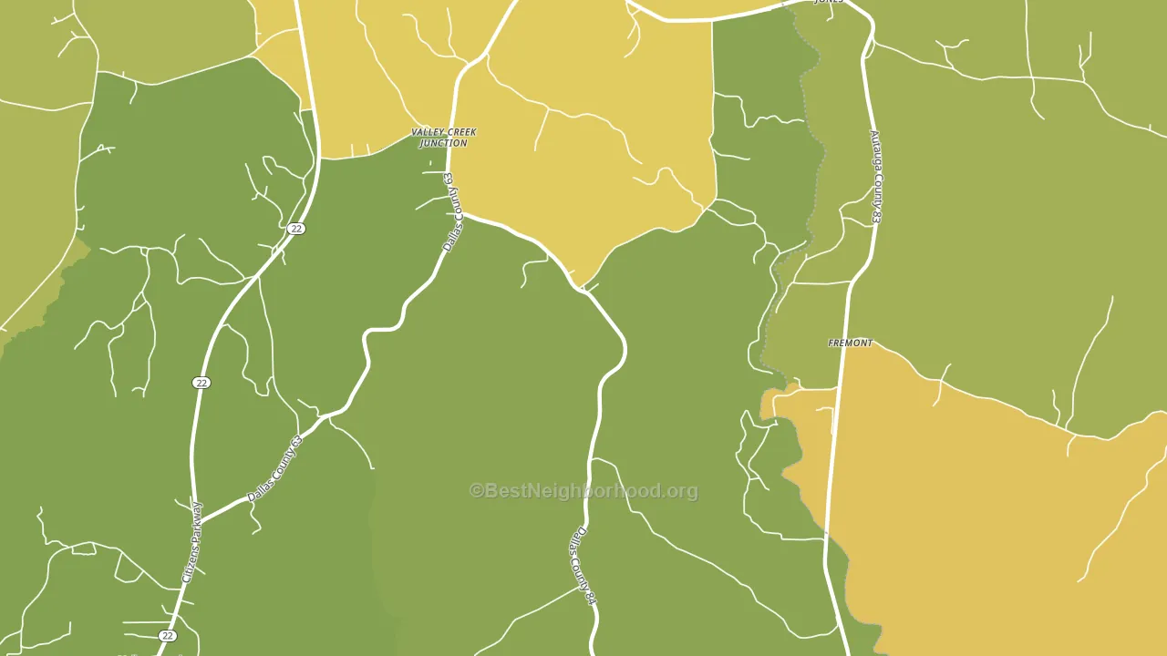Fremont, AL block-group voter-turnout map