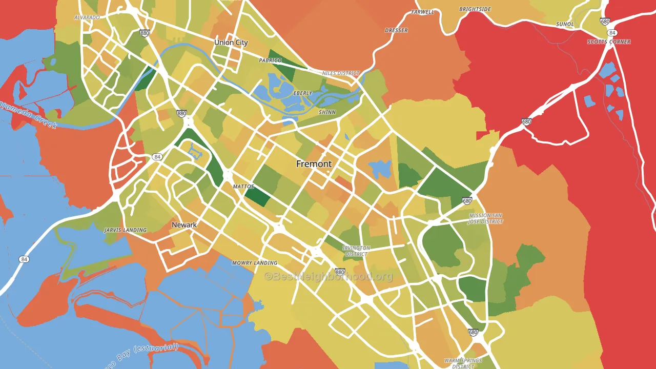 Fremont, CA block-group voter-turnout map