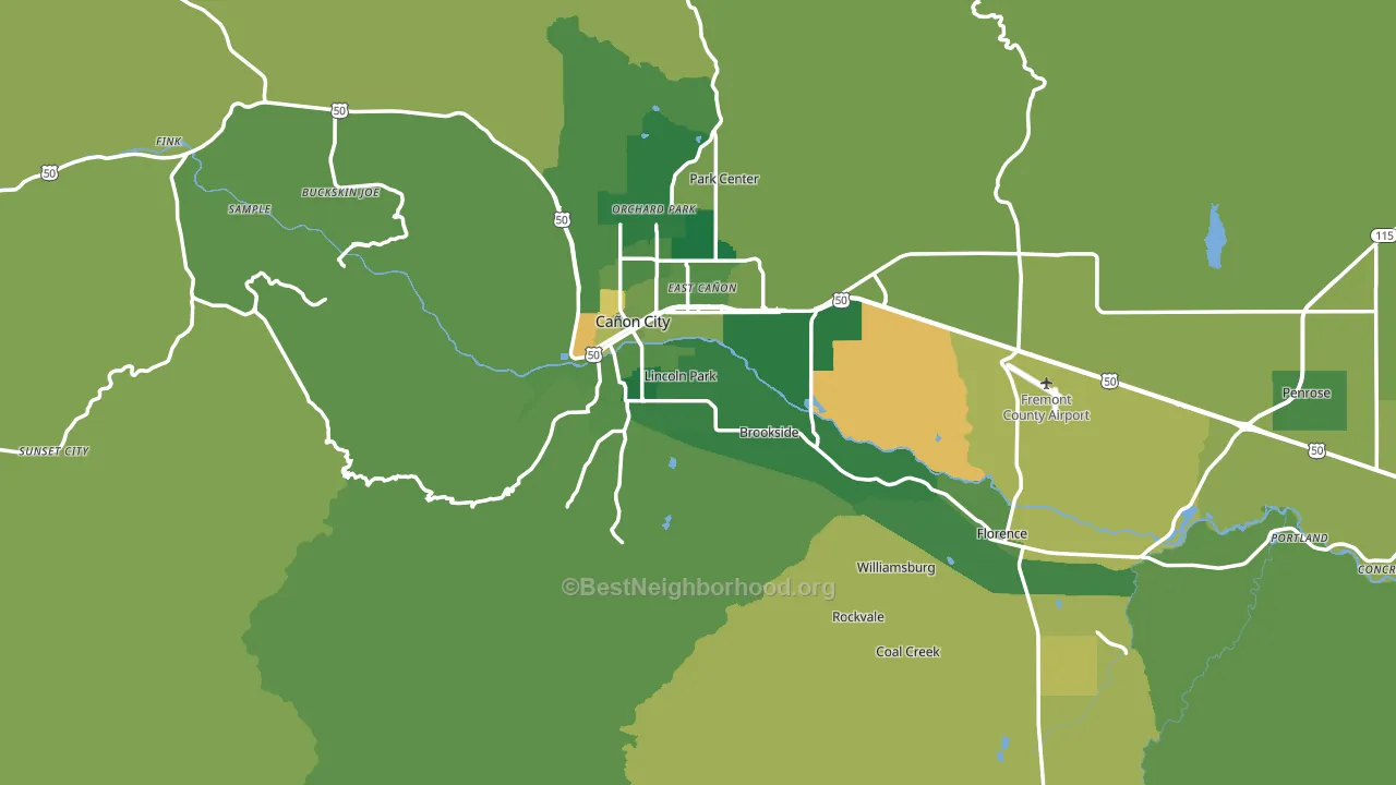 Fremont County, CO block-group voter-turnout map