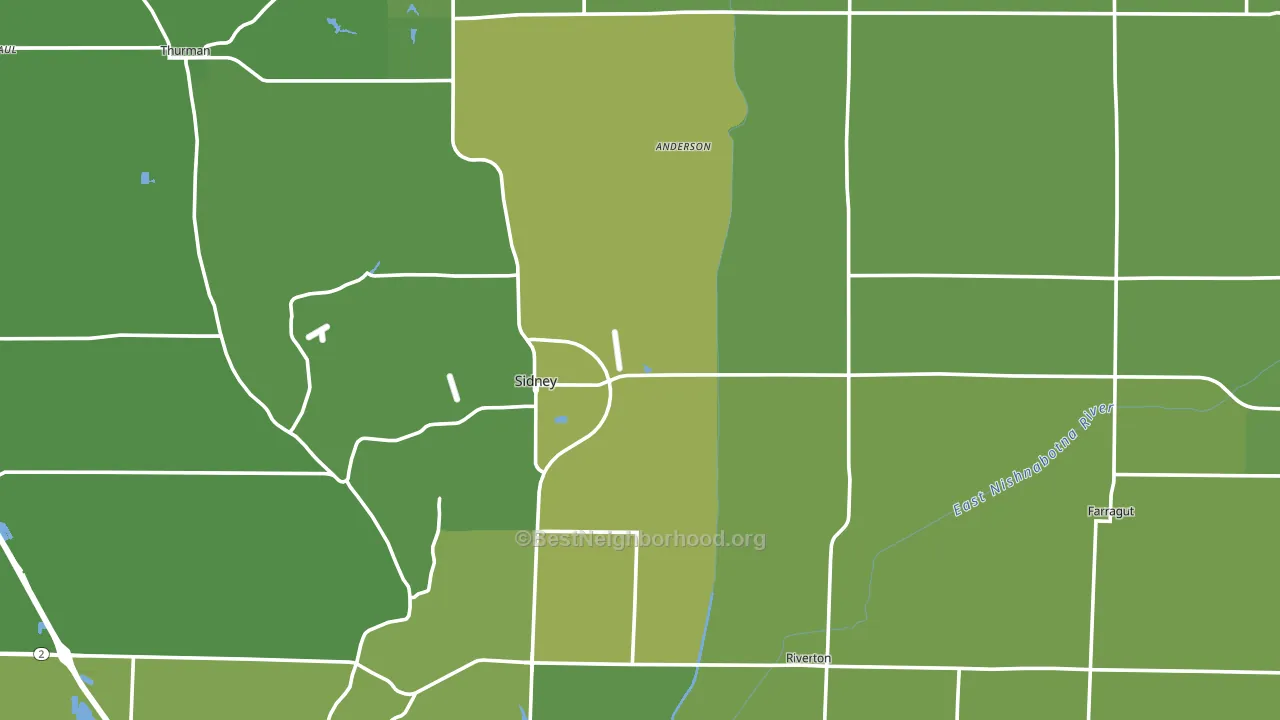 Fremont County, IA block-group voter-turnout map