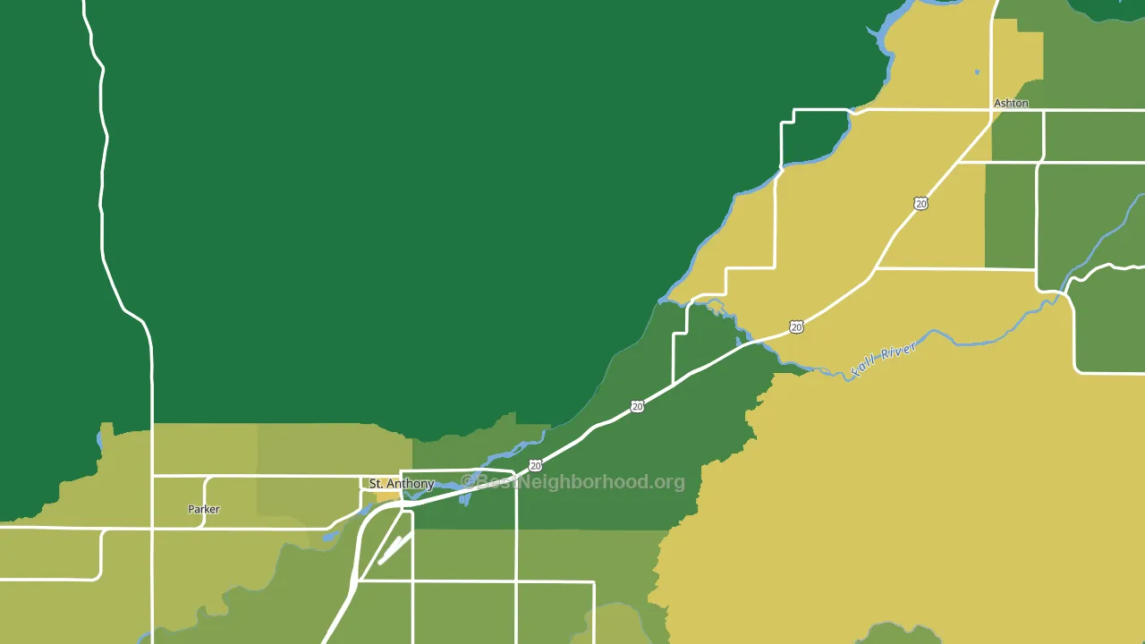 Fremont County, ID block-group voter-turnout map