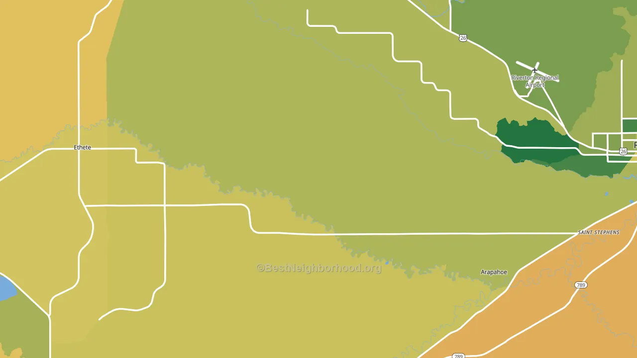 Fremont County, WY block-group voter-turnout map