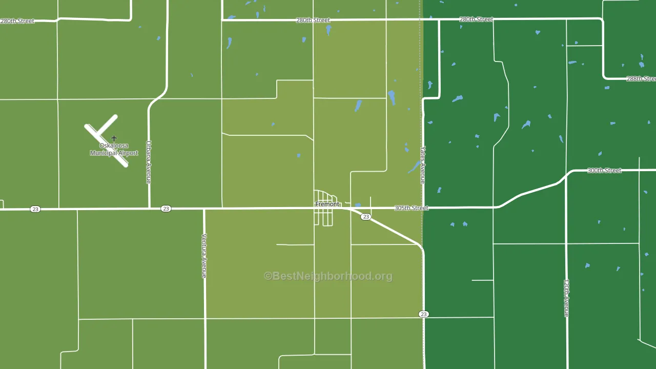 Fremont, IA block-group voter-turnout map