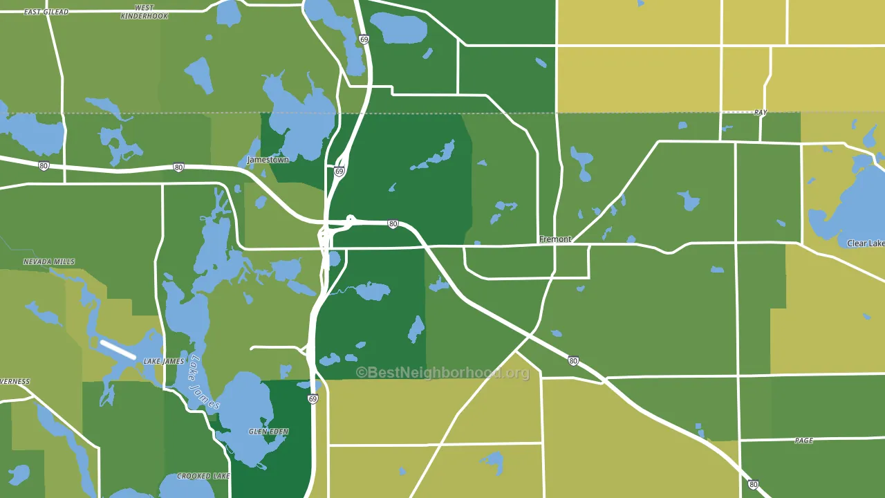 Fremont, IN block-group voter-turnout map