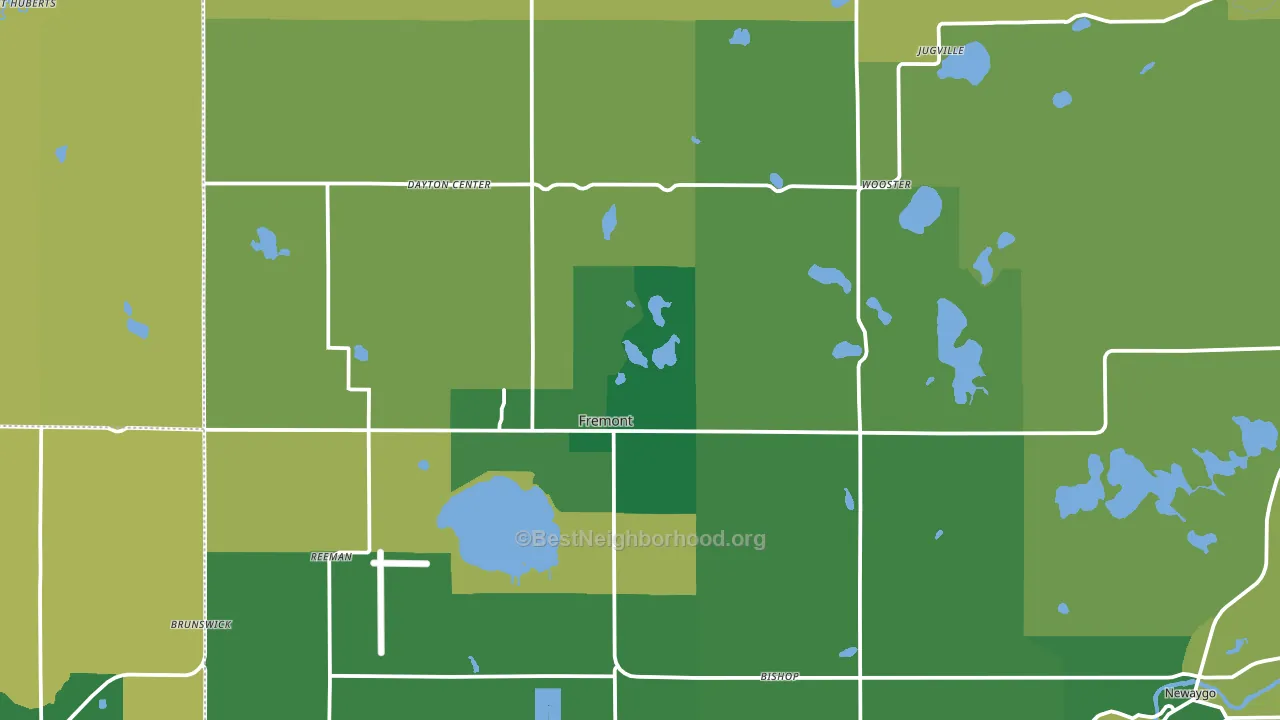 Fremont, MI block-group voter-turnout map