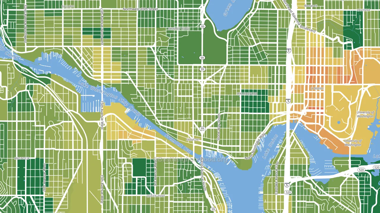 Fremont, Seattle, WA block-group voter-turnout map