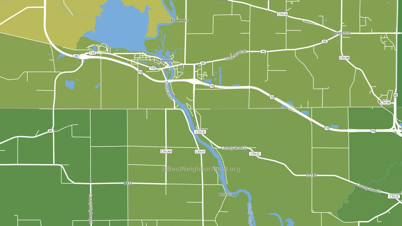 Fremont, WI block-group voter-turnout map