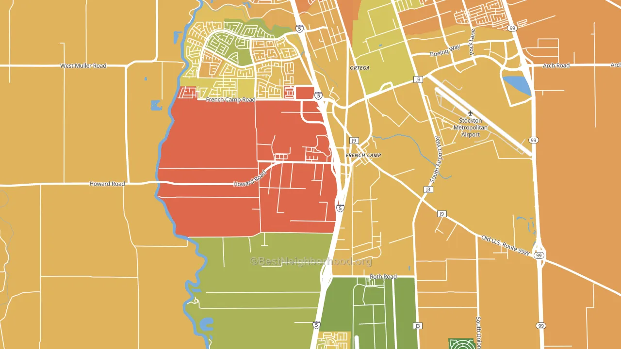 French Camp, CA block-group voter-turnout map