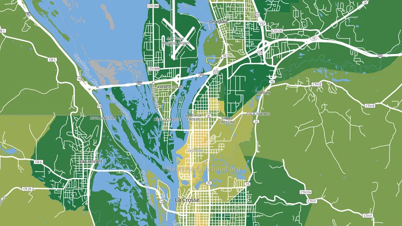 French Island, WI block-group voter-turnout map