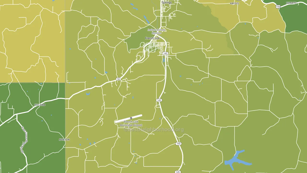 French Lick, IN block-group voter-turnout map
