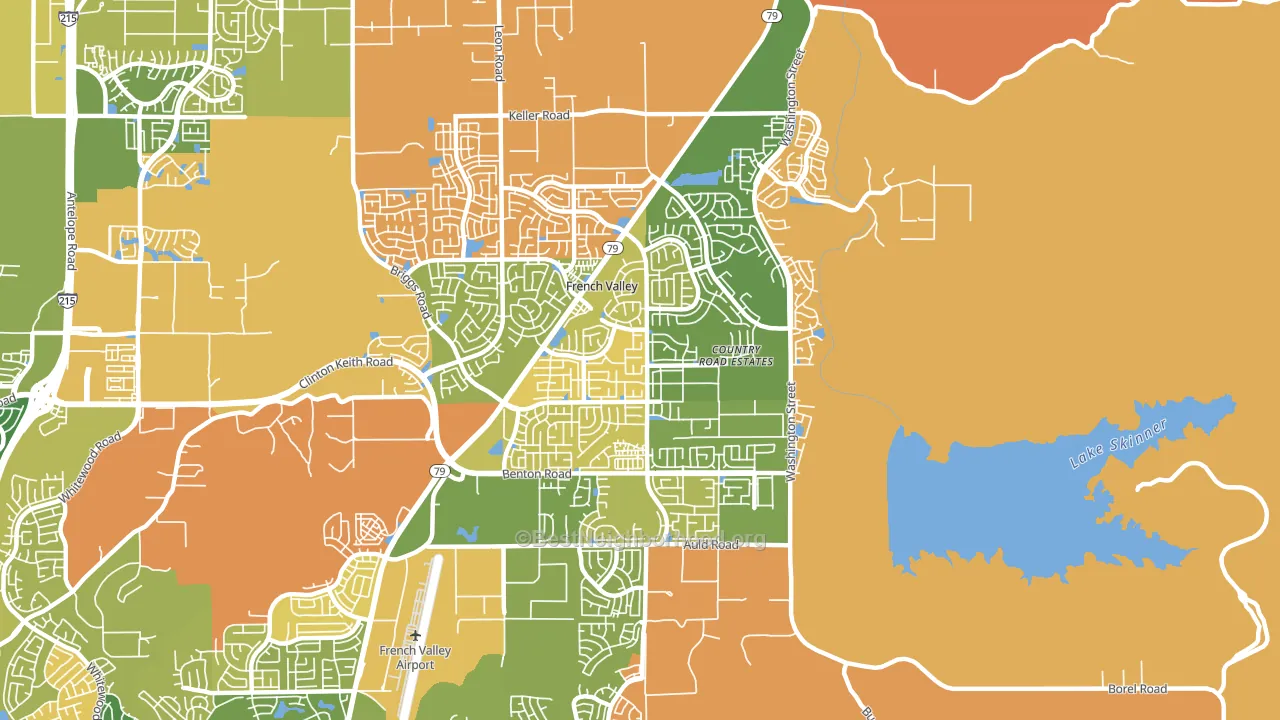 French Valley, CA block-group voter-turnout map