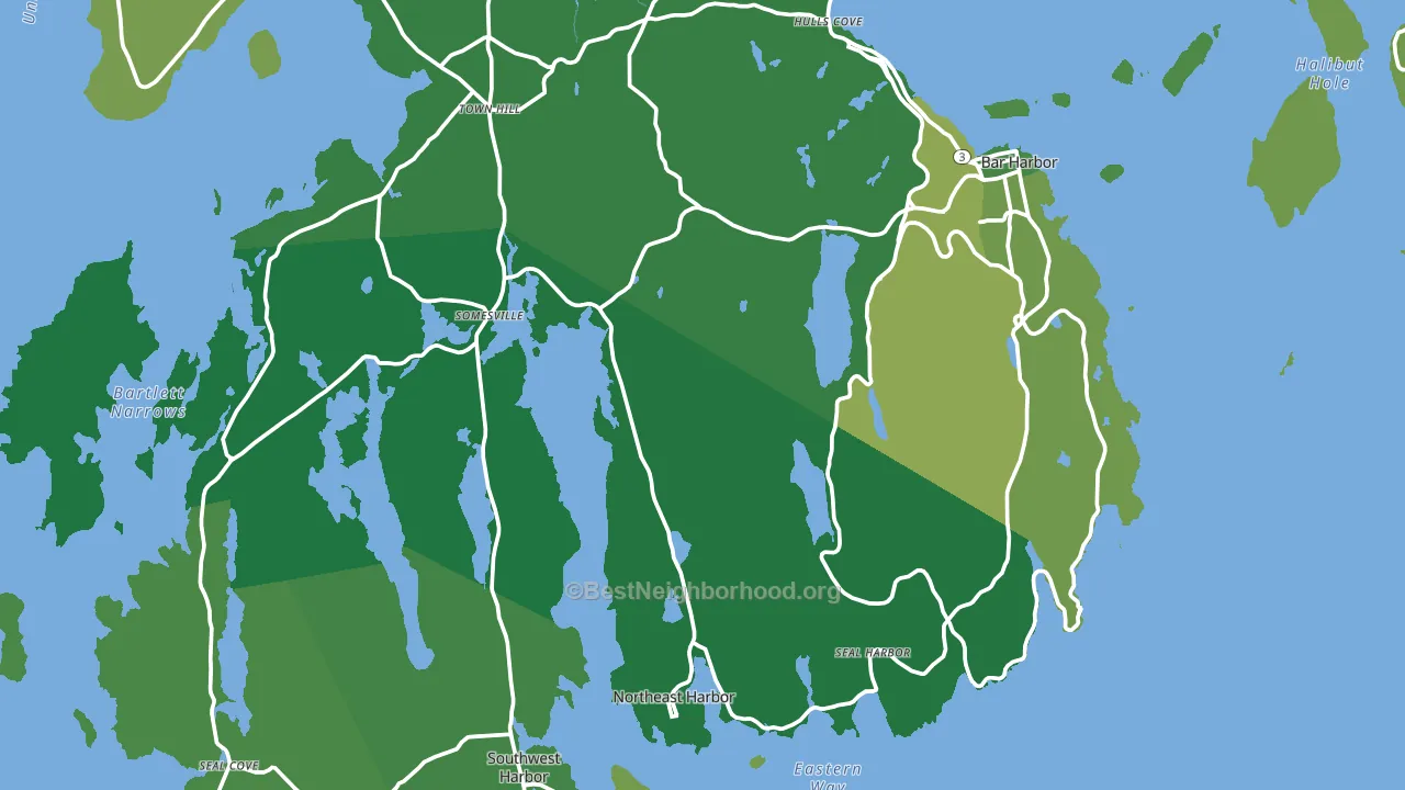Frenchboro, ME block-group voter-turnout map