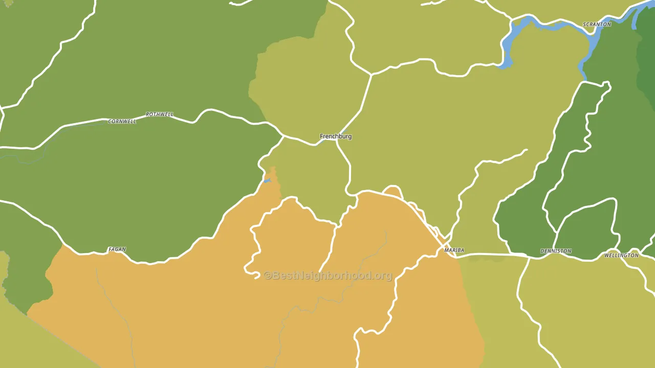 Frenchburg, KY block-group voter-turnout map