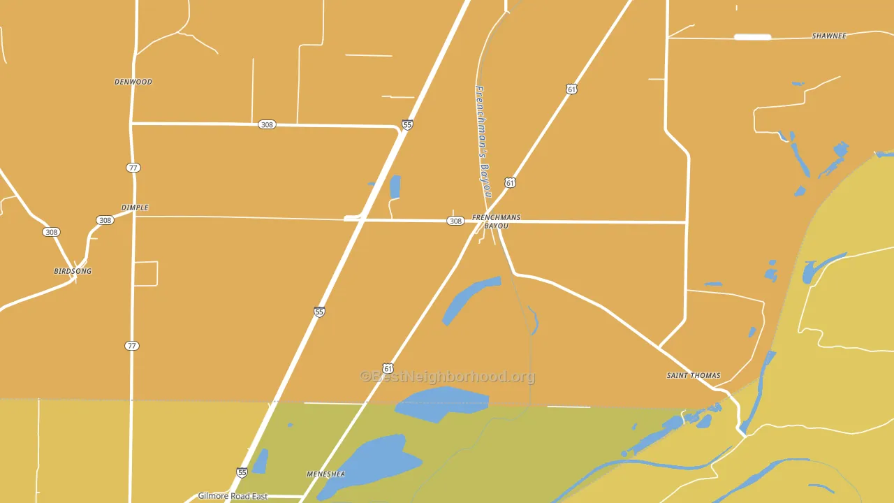 Frenchmans Bayou, AR block-group voter-turnout map