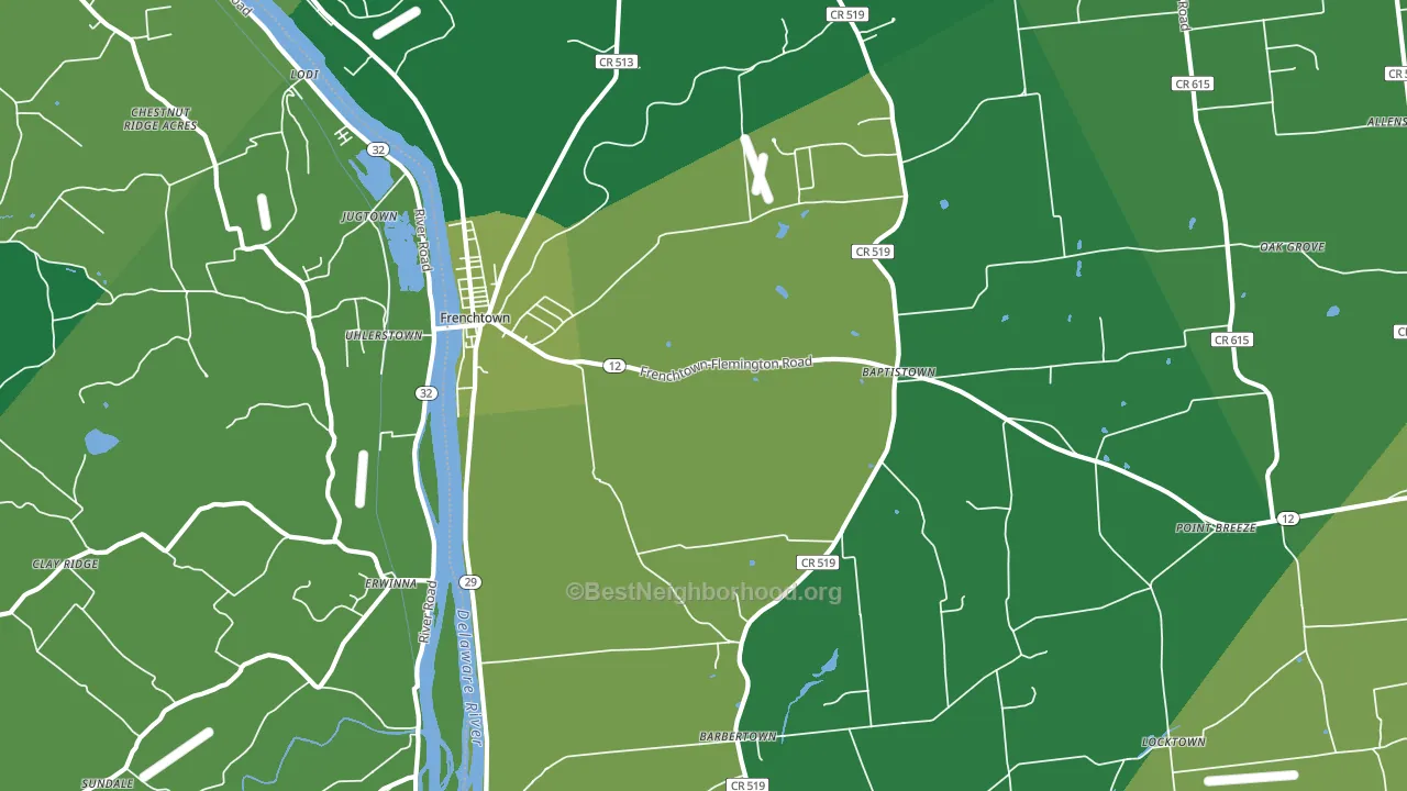 Frenchtown, NJ block-group voter-turnout map