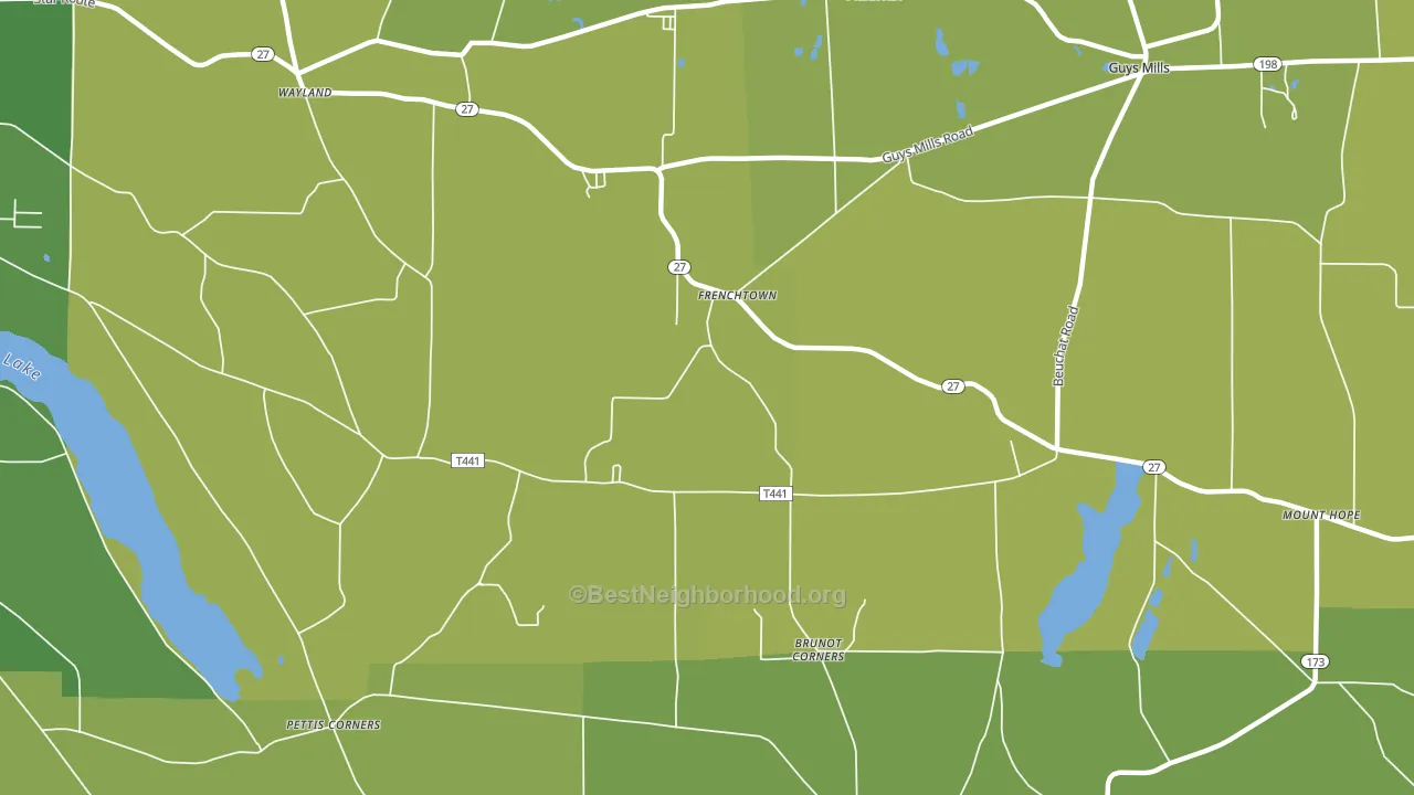 Frenchtown, PA block-group voter-turnout map