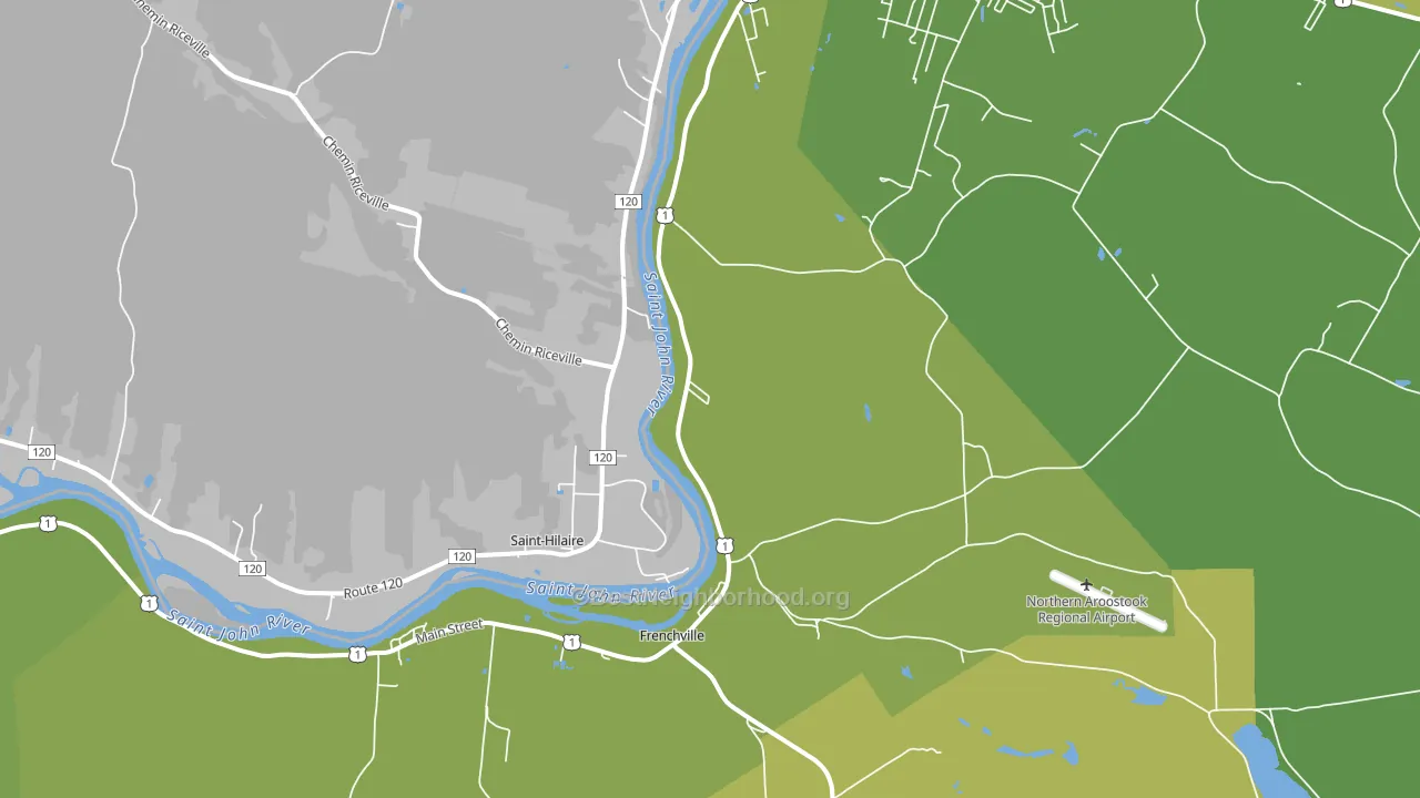 Frenchville, ME block-group voter-turnout map