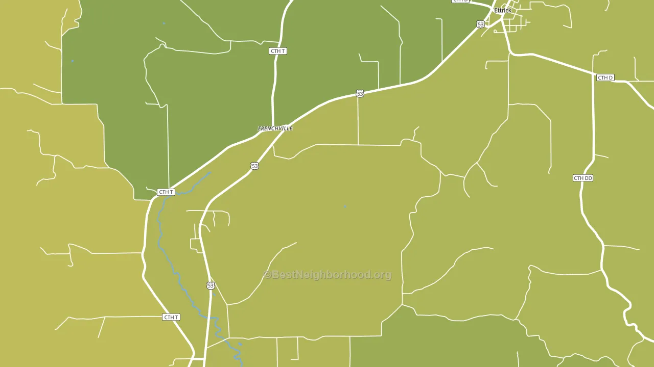 Frenchville, WI block-group voter-turnout map