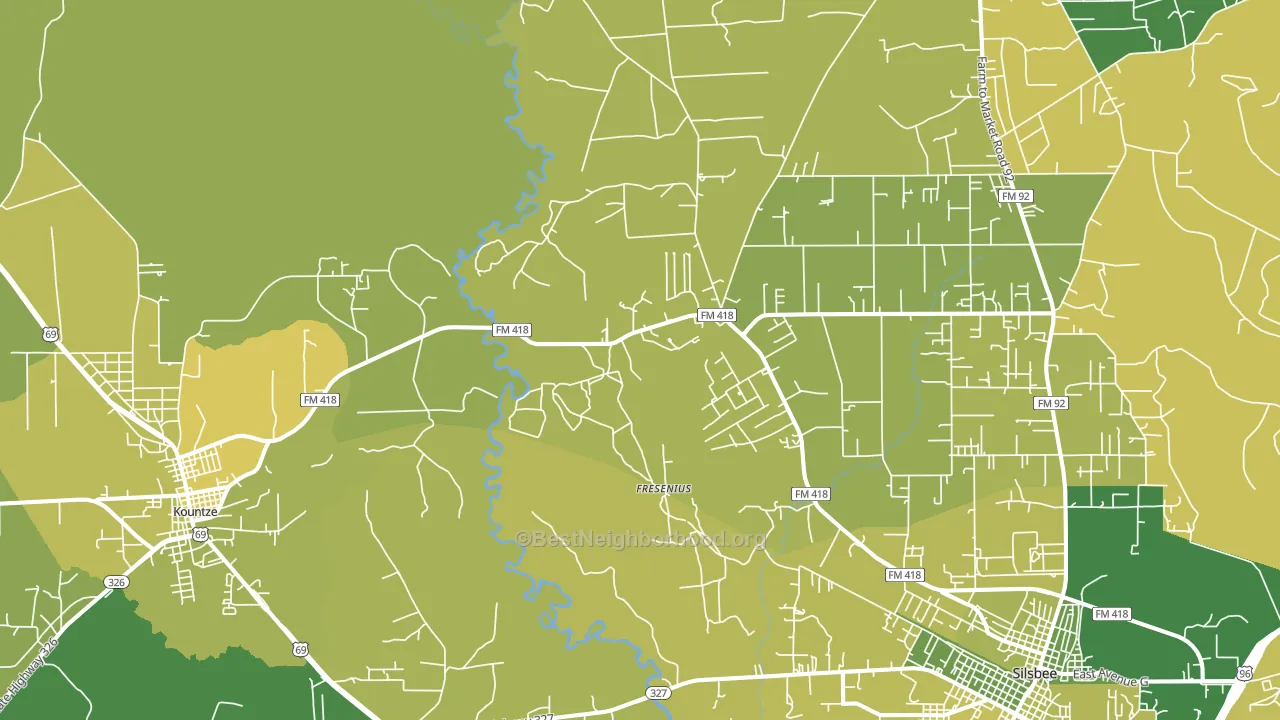 Fresenius, TX block-group voter-turnout map