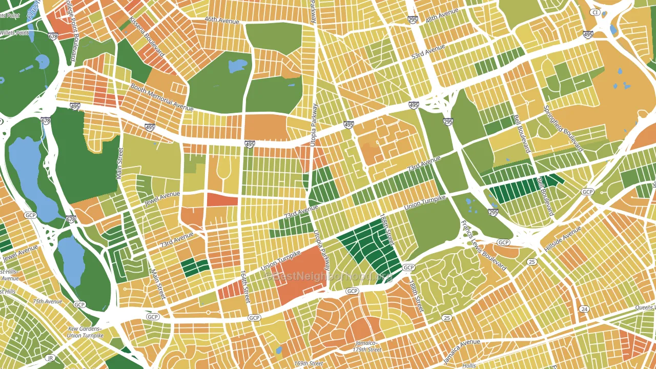 Fresh Meadows, Queens, NY block-group voter-turnout map