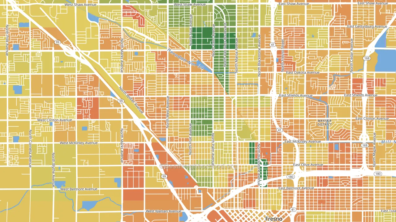 Fresno-High, Fresno, CA block-group voter-turnout map