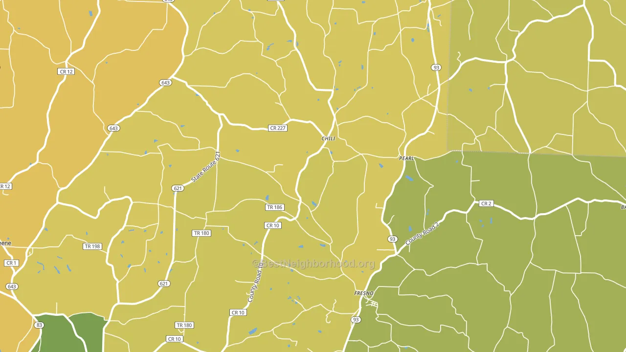 Fresno, OH block-group voter-turnout map
