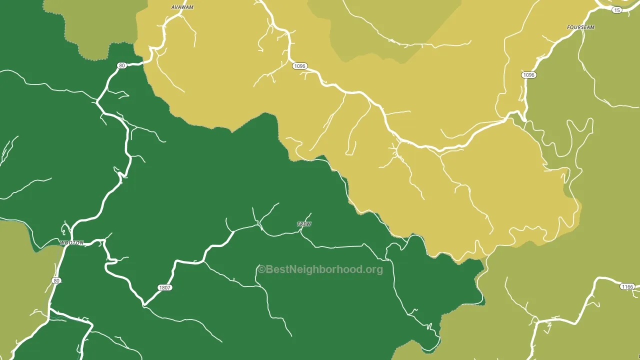 Frew, KY block-group voter-turnout map