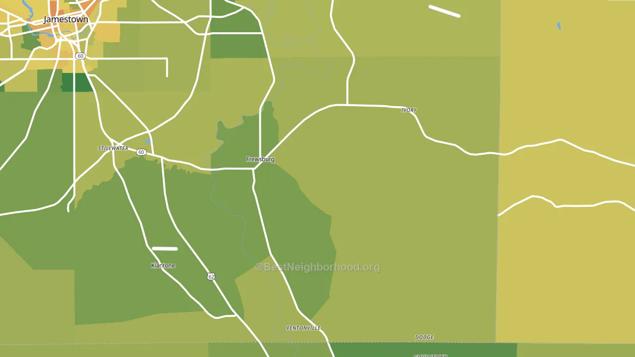 Frewsburg, NY block-group voter-turnout map