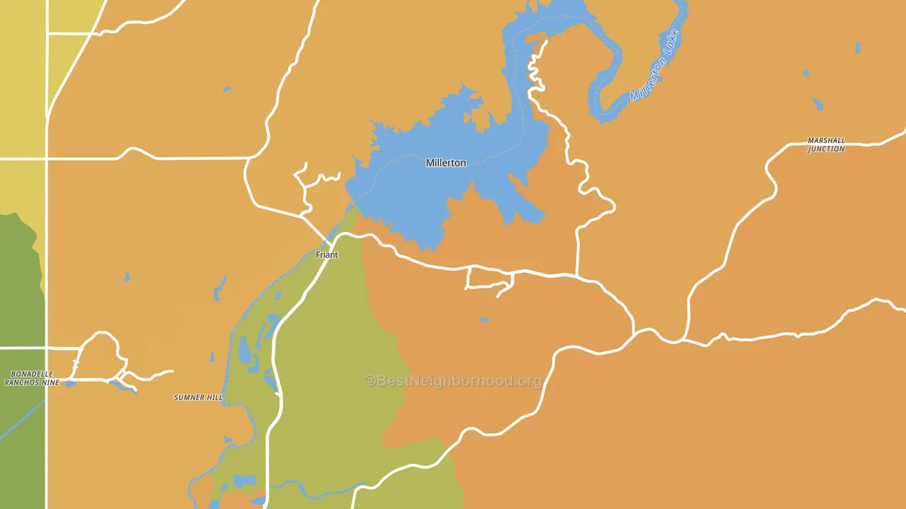 Friant, CA block-group voter-turnout map