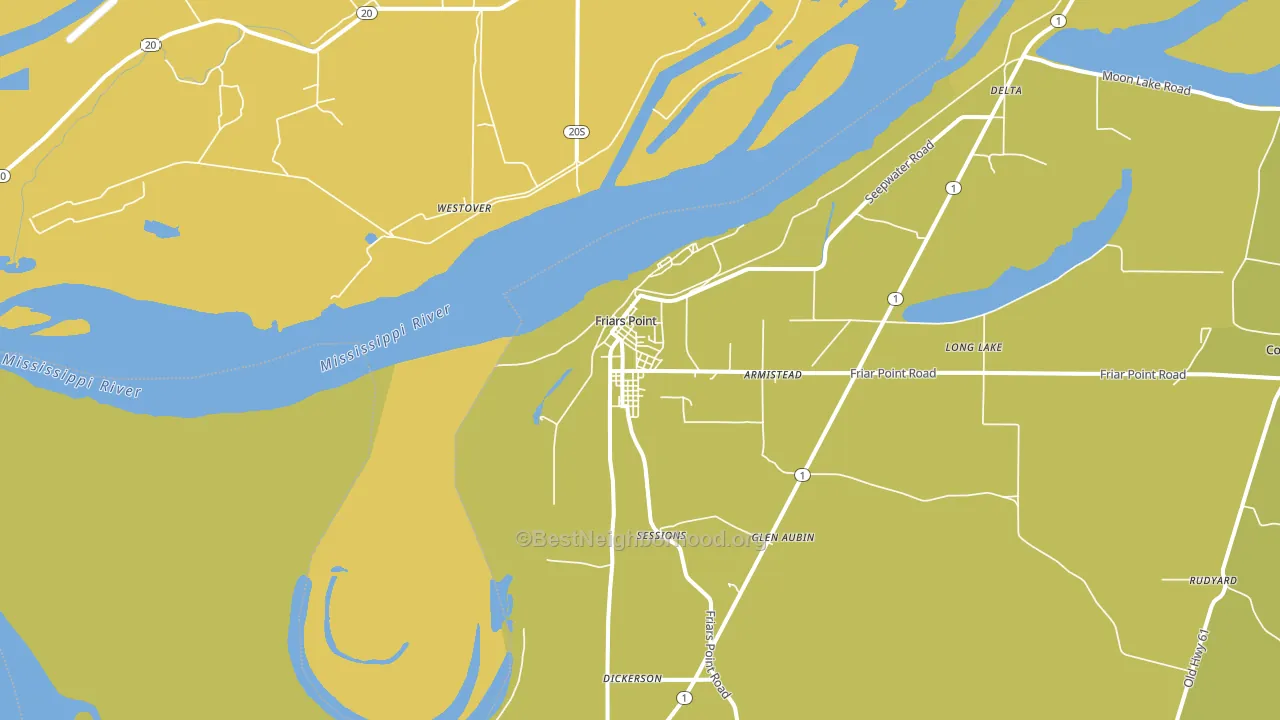 Friars Point, MS block-group voter-turnout map
